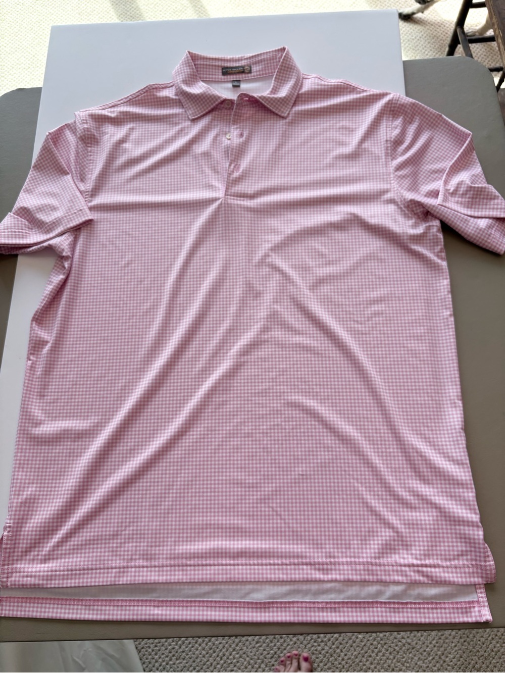 Peter Millar Pink Gingham Polo Shirt